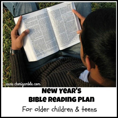 New Years Bible Reading Plan for older children and teens