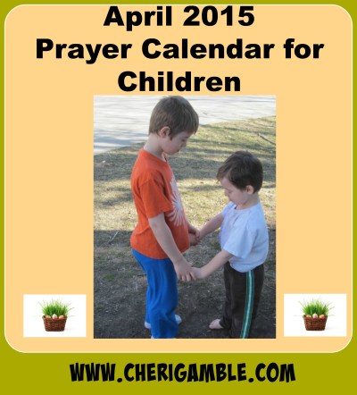 April 2015 Prayer Calendar for Children