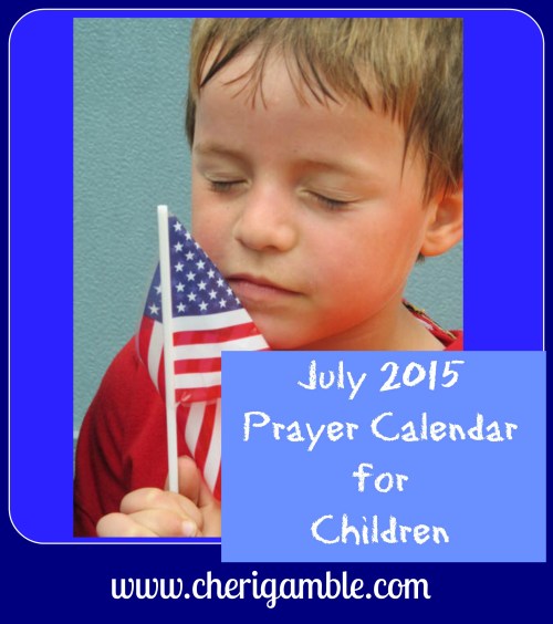 July 2015 prayer calendar for children